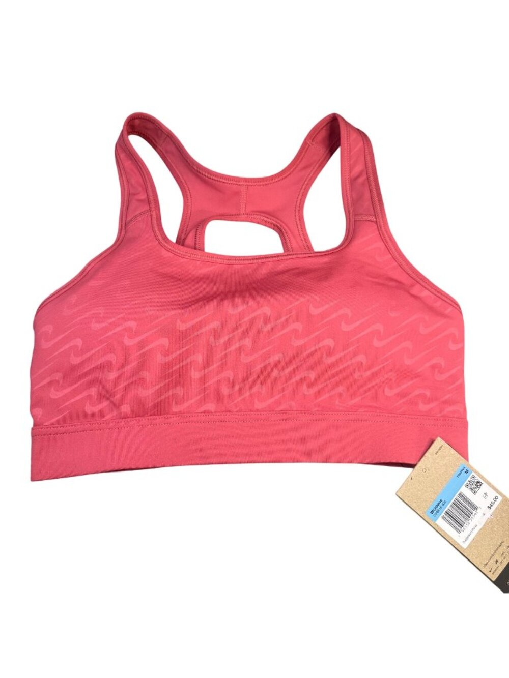 NWT Nike Womens Dri-Fit Medium Impact Sports Bra Coral Racerback M Gym Yoga